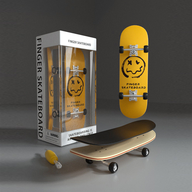 DIY Finger Skateboard - Novelty Wooden Toy for Ages 3+(Face) - oopskate