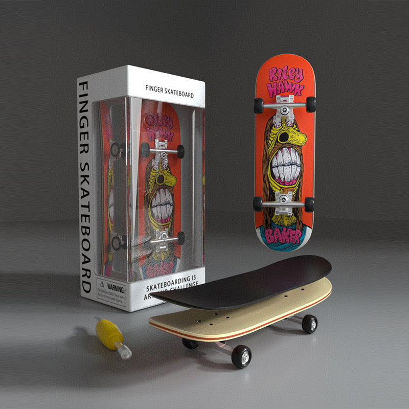 DIY Finger Skateboard - Novelty Wooden Toy for Ages 3+(Baker) - oopskate