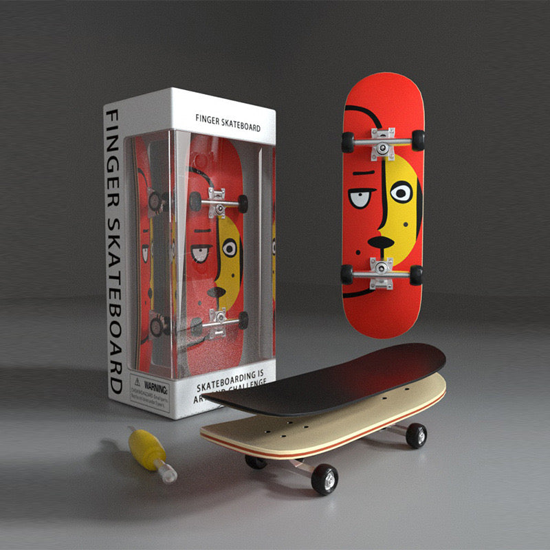 DIY Finger Skateboard - Novelty Wooden Toy for Ages 3+(Watch) - oopskate