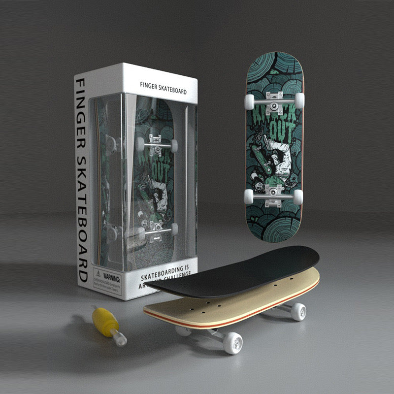 DIY Finger Skateboard - Novelty Wooden Toy for Ages 3+(KnockOut) - oopskate