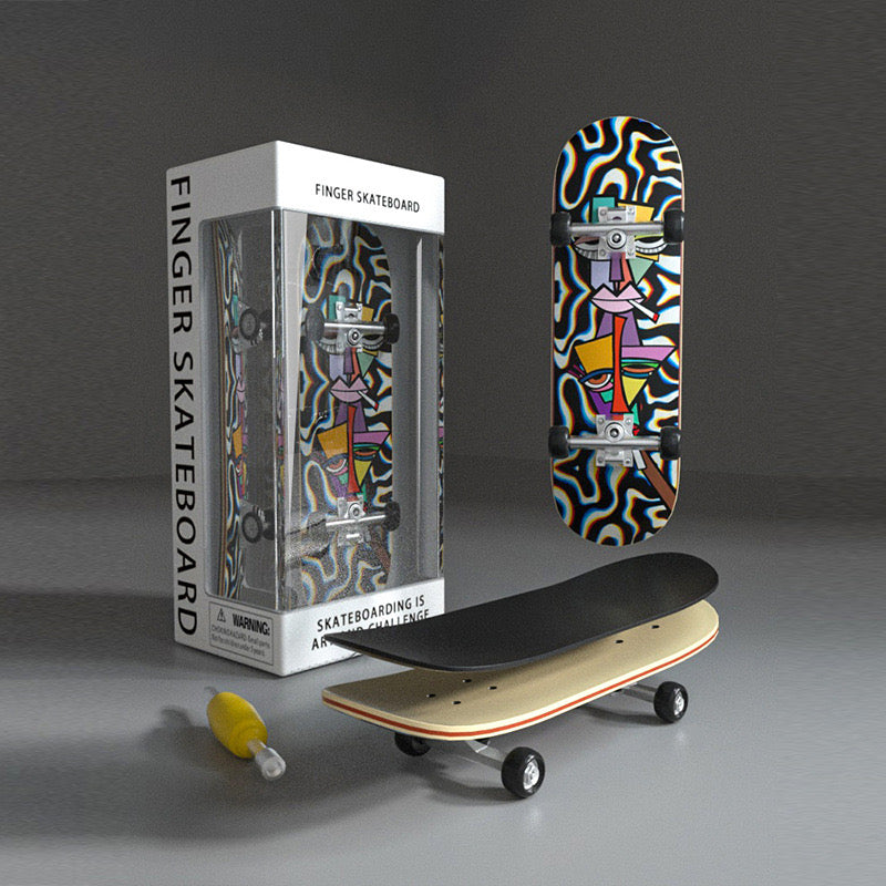 DIY Finger Skateboard - Novelty Wooden Toy for Ages 3+(Smoke) - oopskate